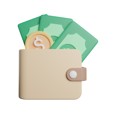 Carteira com dinheiro  3D Icon