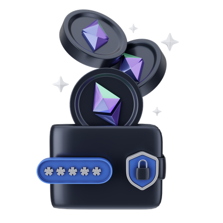 Carteira criptografada  3D Icon