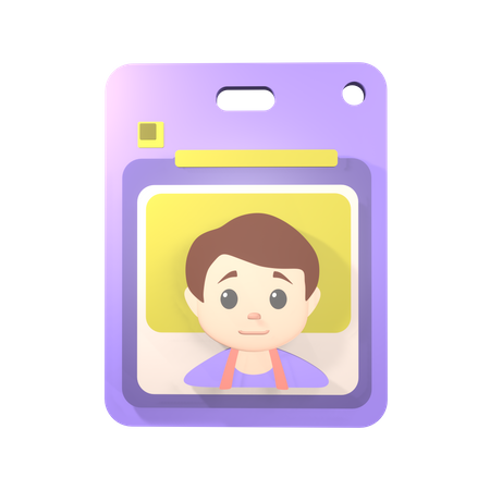 Cartão de identificação de estudante  3D Icon