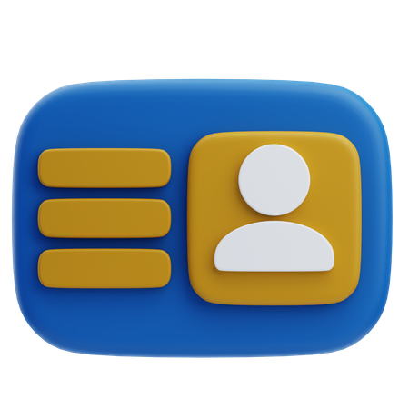 Carteira de identidade  3D Icon