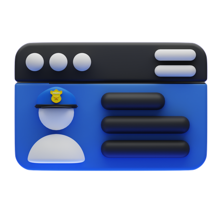 Carteira de identidade da polícia  3D Icon