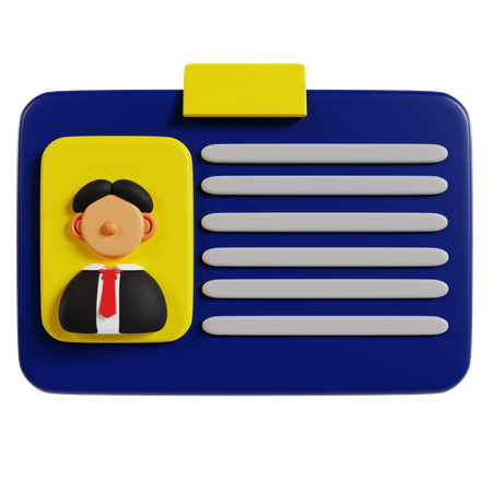Carteira de identidade de funcionário  3D Icon