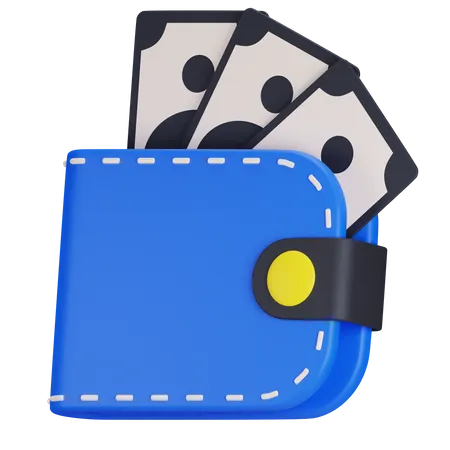Icone De Carteira Em Dinheiro 3 D 3D Icon