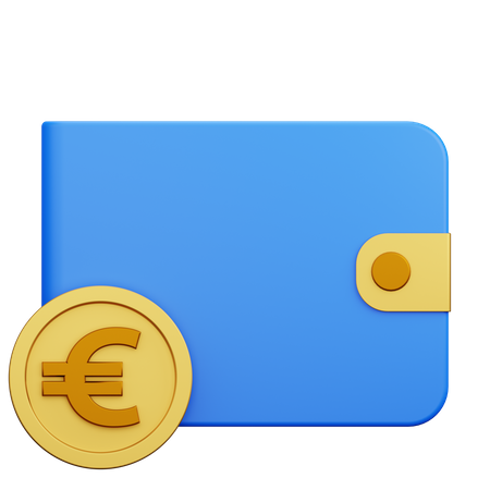 Carteira de dinheiro em euros  3D Icon