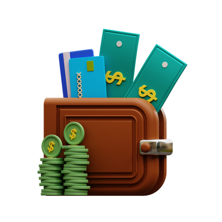 Carteira de dólar  3D Icon