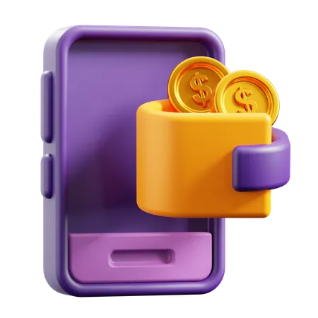 Carteira eletrônica  3D Icon