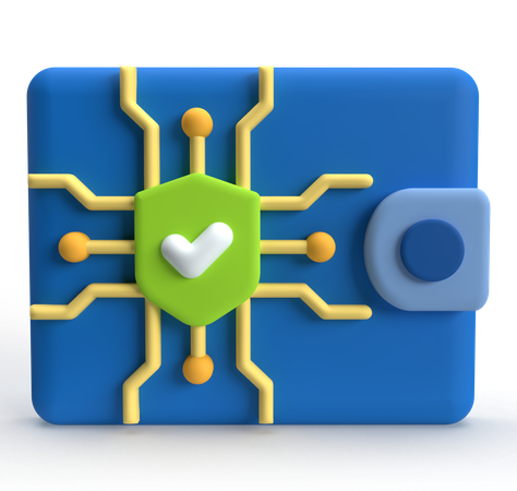 Carteira eletrônica  3D Icon