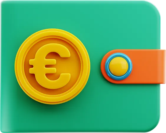 Carteira de euros  3D Icon