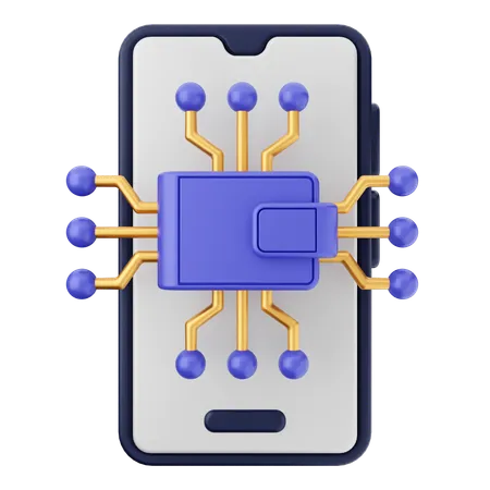 Carteira smartphone  3D Icon