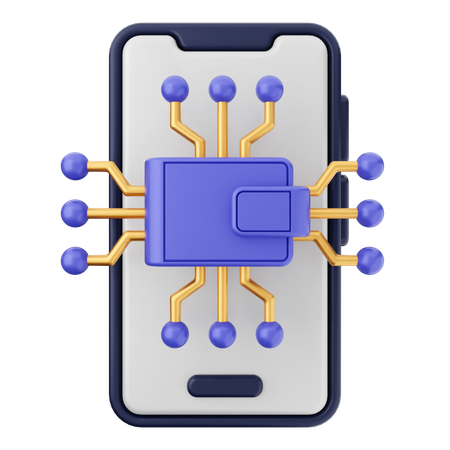 Carteira smartphone  3D Icon