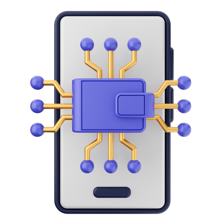 Carteira smartphone  3D Icon