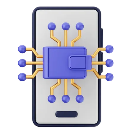 Carteira smartphone  3D Icon