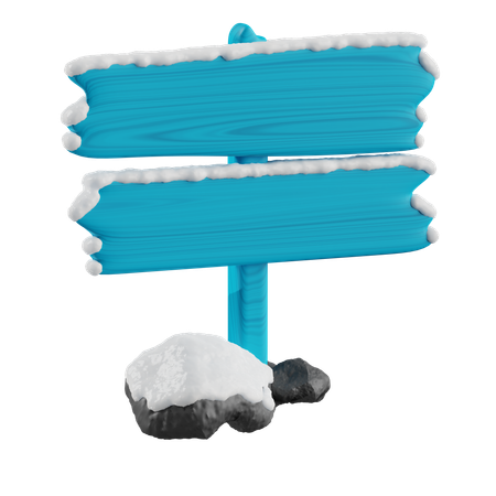 Cartel cubierto de nieve  3D Icon