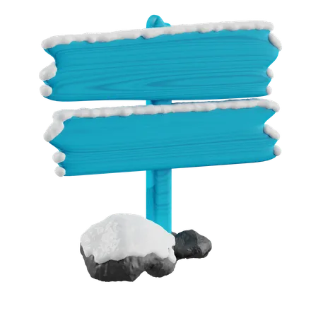 Cartel cubierto de nieve  3D Icon