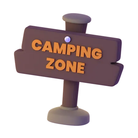 Cartel de camping  3D Icon