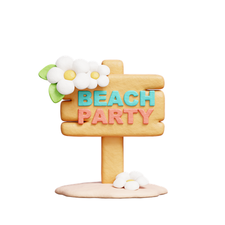 Señalización de fiesta en la playa  3D Icon