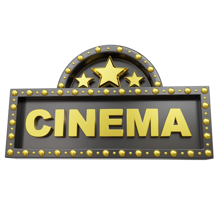 Cartel de marquesina de cine  3D Icon