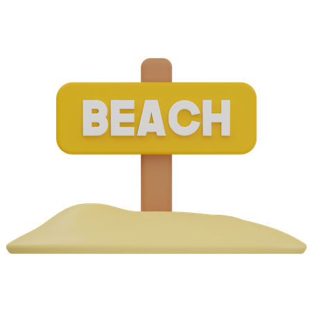 Signo de playa  3D Illustration