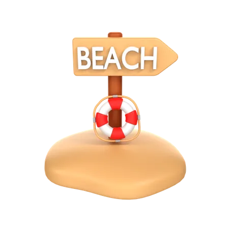 Signo de playa  3D Icon