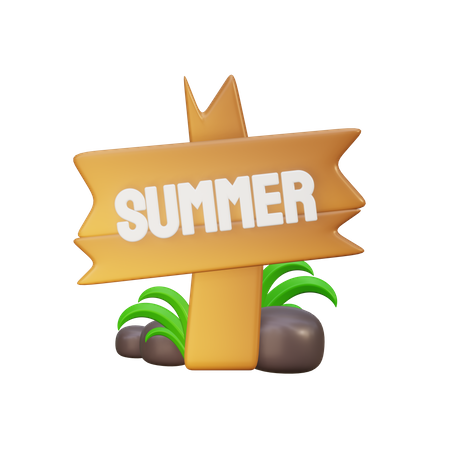 Cartel de verano  3D Illustration