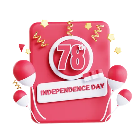 Cartes de voeux pour le Jour de l'Indépendance  3D Icon