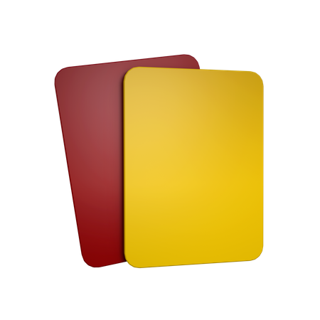 Cartões Vermelhos e Amarelos  3D Icon
