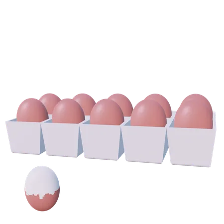 Carton de huevos  3D Icon