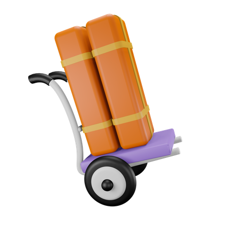 Cartons sur chariot de livraison  3D Illustration