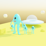 3d cartoon alien emoji