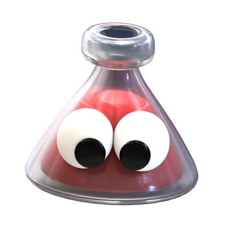 Cartoon Beaker Glass  3D Icon