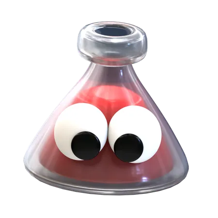 Cartoon Beaker Glass  3D Icon