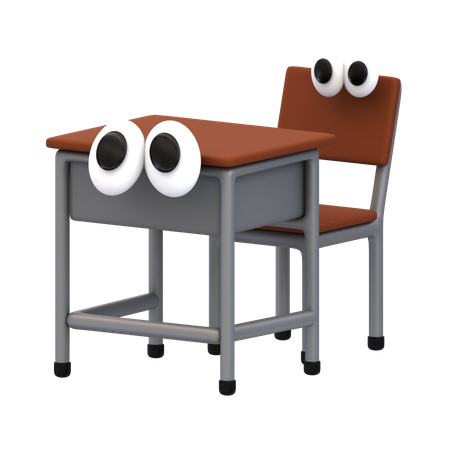 Cartoon Chair Table  3D Icon