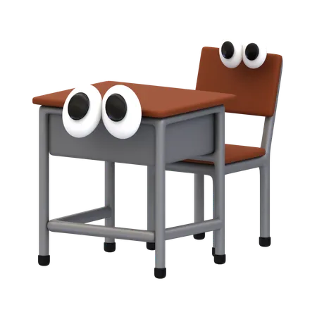 Cartoon Chair Table  3D Icon