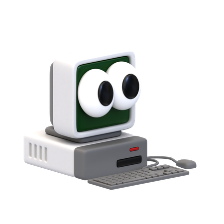 Computador pessoal de desenho animado  3D Icon