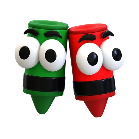 Cartoon Crayon  3D Icon