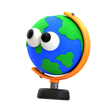3 D Cartoon Icon Education Series Globe 3D Icon