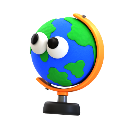 Cartoon Globe  3D Icon