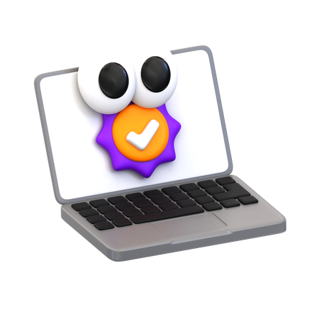 Cartoon Laptop  3D Icon