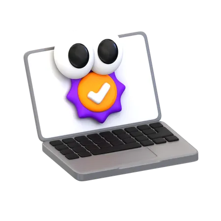 Cartoon Laptop  3D Icon