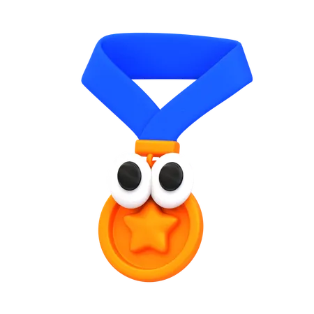 3 D Cartoon Icon Education Series Medal 3D Icon