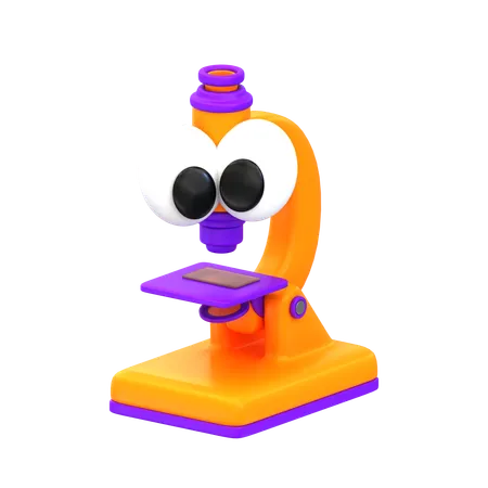 Cartoon Microscope  3D Icon