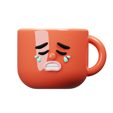 Cartoon Mug Cry  3D Icon