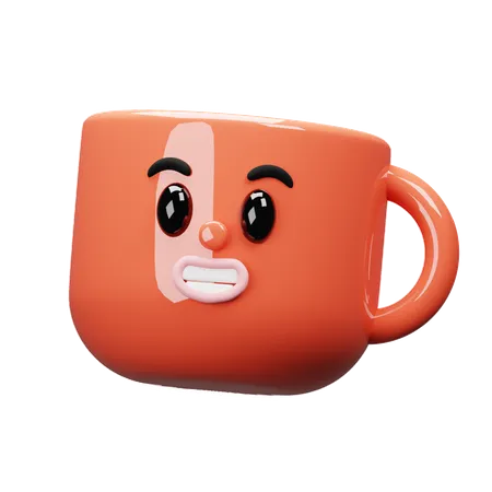 Cartoon Mug Happy  3D Icon