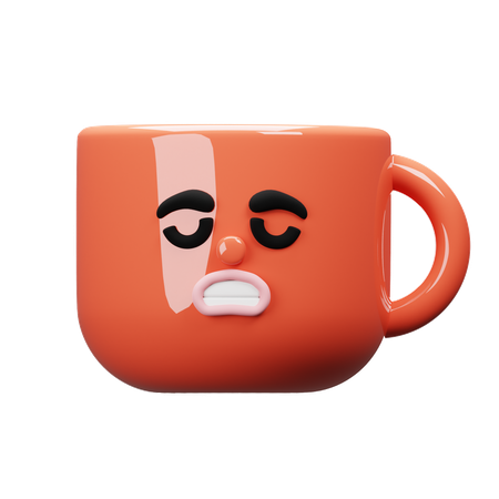Cartoon Mug Sad  3D Icon