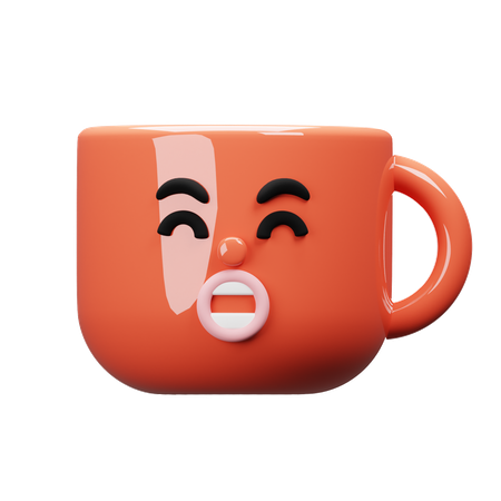 Cartoon Mug Scream  3D Icon