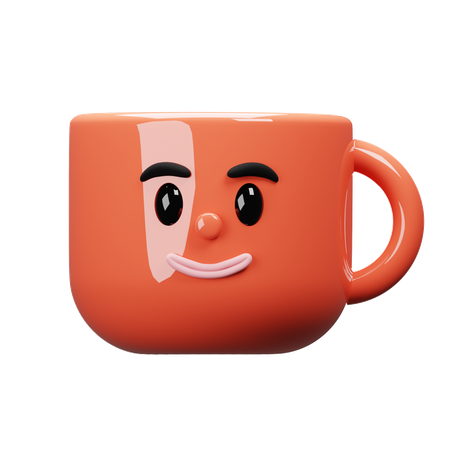 Cartoon Mug Smile  3D Icon