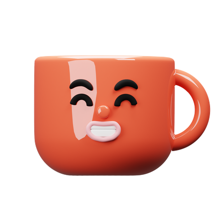 Cartoon Mug Very Happy  3D Icon