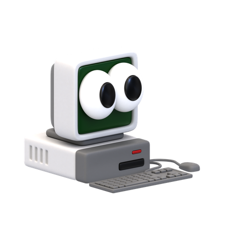 Cartoon Personal Computer  3D Icon