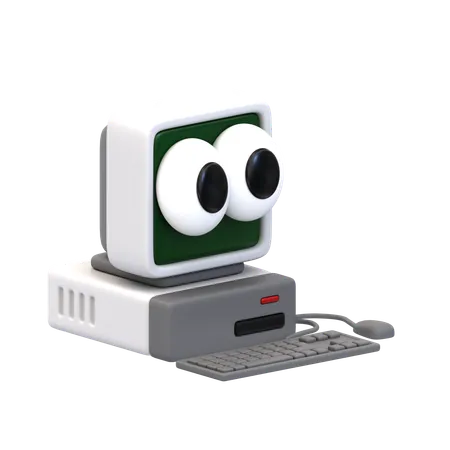 Cartoon Personal Computer  3D Icon