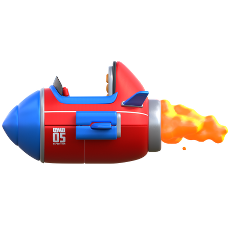 Cartoon-Rakete  3D Illustration